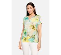 Satinbluse BETTY BARCLAY "Damen mit Blumenprint", Damen, Gr. 46, mint, nature, Obermaterial: 100% Viskose, figurumspielend normal, Rundhals, Blusen (59485563-46) mint, nature