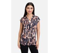 Satinbluse BETTY BARCLAY "Betty Barclay Damen Satin-Bluse mit Kragen", Damen, Gr. 38, blau (dunkelblau, rosé), Obermaterial: 100% Viskose., elegant, figurumspielend normal, Kurzarm, Blusen (26624042-3