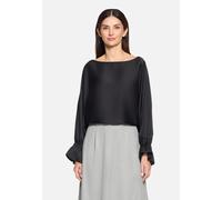 Satin-Bluse Schwarz Damen