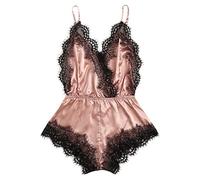 Satin Bodysuit Spitze Dessous Nachtwäsche Nachthemd Damen Unterwäsche Sexy Pyjama Dessous Winteranzug Damen Toller Damen Schlafanzug Einteiler Jumpsuit Overall
