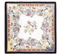 Satin, großes Kopftuch, Seide, Bandana, Halstuch, Haarband, leicht, Satin, Seide, 88,9 cm, für Damen, Weiße Cashew-Blume, 89 cm