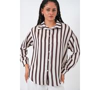 Satin Langarm-Button-Up-Shirt S