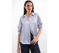 Satin Langarm-Hemd mit Knopfleiste M