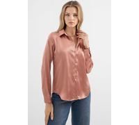 Satin Langarmhemd mit Knopfleiste XS