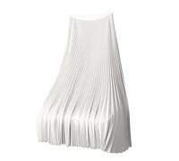 Satin Plisseerock Damen Midi-Länge Faltenrock Elegant Lange Rock Hohe Taille Einfarbig Plisseefalten Röcke A Linie Swing Maxirock Sommer Moden Freizeitrock Hochzeit Cocktail Damenrock