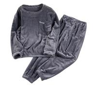 Satin Pyjama Damen Lang Damen Pyjama Baumwolle Women S Warm Suit Pajamas for Women Winter Coral Velvet 2025 New Thickened Plus Velvet Large Size Pijamas Cotton Weihnachten Baumwolle Schwarz Grau M XL