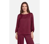 Betty Barclay Satinbluse mit U-Boot-Ausschnitt und Ballonärmeln, 100% Polyester, rot – Gr. 44
