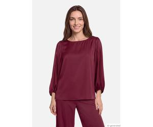 Satinbluse 3/4 Arm mit U-Boot Ausschnitt Maroon Banner 44