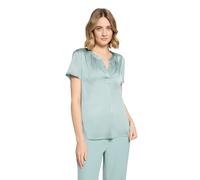 Satinbluse BETTY BARCLAY "Damen kurzarm", Damen, Gr. 36, gray mist, Obermaterial: 97% Polyester, 3% Elasthan, lässig geschnitten normal, V-Ausschnitt, Blusen (28432714-36) gray mist