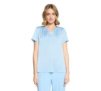 Satinbluse BETTY BARCLAY "Damen kurzarm", Damen, Gr. 44, powder blau, Obermaterial: 97% Polyester, 3% Elasthan, lässig geschnitten normal, V-Ausschnitt, Blusen (26650827-44) powder blau