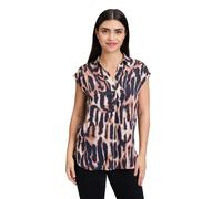 Satinbluse BETTY BARCLAY "Betty Barclay Damen Satin-Bluse mit Kragen", Damen, Gr. 38, blau (dunkelblau, rosé), Obermaterial: 100% Viskose., elegant, figurumspielend normal, Kurzarm, Blusen (26624042-3