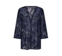 Satinbluse GOLDNER "Kurzgröße Elegante Pailletten-Jacke, V-Ausschnitt", Damen, Gr. 21, blau (marine), Obermaterial: 100% Polyester PES., V-Ausschnitt, Blusen, Pailletten (26470432-21) marine