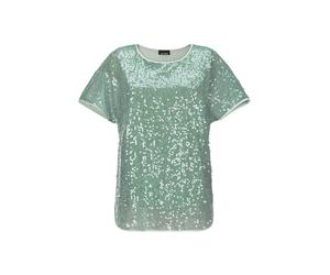 Satinbluse GOLDNER "Schlupfbluse in schimmerndem Design", Damen, Gr. 54, grün (salbei), Obermaterial: 100% Polyester PES., Blusen, figurschmeichelnder Schnitt (78179157-54) salbei
