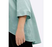 Longbluse SHEEGO, Damen, Gr. 50, kalkmint, 100% Polyester, unifarben, V-Ausschnitt, Blusen Longbluse (82111909-50) kalkmint