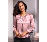 Satinbluse LADY, Damen, Gr. 44, lila (hortensie), 97% Polyester, 3% Elasthan, unifarben, Rundhals, Blusen (52568301-44) hortensie
