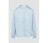 Satinbluse mit Raffungen 42 blau 2161031.5083.42