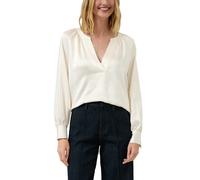 Satinbluse S.OLIVER, Damen, Gr. 44, creme, Web, Obermaterial: 100% Polyester, unifarben, lässig geschnitten hüftbedeckend, V-Ausschnitt, Blusen Satinbluse (61862431-44)