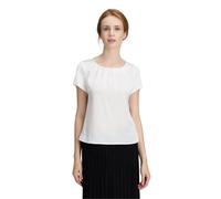 Satinbluse VERA MONT "Vera Mont Damen Satin-Bluse kurzarm", Damen, Gr. 44, weiß (rohweiß), Satin, Obermaterial: 100% Polyester., casual, oversize normal, Rundhals, Blusen (69130312-44) rohweiß