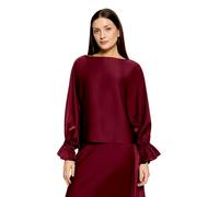 Satinbluse VERA MONT "Damen mit Fledermausärmeln", Damen, Gr. 40, rot (deep dahlia), Satin, Obermaterial: 100% Polyester, loose fit normal, tiefer Rundhals, Blusen (93977746-40) deep dahlia
