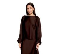 Satinbluse VERA MONT "Damen mit Fledermausärmeln", Damen, Gr. 44, braun (rostbraun), Satin, Obermaterial: 100% Polyester, loose fit normal, tiefer Rundhals, Blusen (35401519-44) rostbraun
