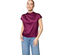 Satinbluse ZERO "Damen mit Kragen", Damen, Gr. 34, magenta lila, Satin, Obermaterial: 96% Polyester, 4% Elasthan, glänzend, figurbetont normal, eng, Blusen (36038761-34) magenta lila
