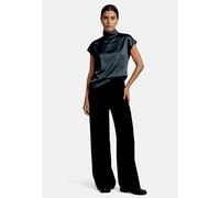 Satinbluse ZERO "Damen mit Kragen", Damen, Gr. 36, blau (teal ocean), Satin, Obermaterial: 60% Polyester, 40% Polyester, glänzend, figurumspielend normal, Blusen (31414704-36) teal ocean