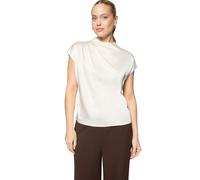 Zero Satinbluse Damen mit Kragen Satin glänzend 96% Polyester Gr. 38 Eggnog