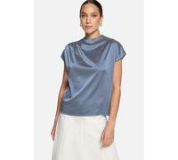 Satinbluse ZERO "Damen mit Kragen", Damen, Gr. 40, dunkelblau, weiß, Satin, Obermaterial: 96% Polyester, 4% Elasthan, figurumspielend normal, Blusen (33531124-40) dunkelblau, weiß