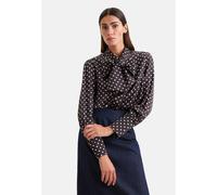 Satinierte Hemdbluse in A- Linie mit abnehmbarer Schluppe Braun 50 (60.854153-0028-50)