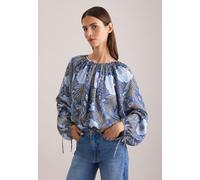Satinierte Raglanbluse mit Schleifendetails Blau 46 (60.852390-0013-46)