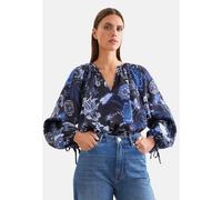 Satinierte Raglanbluse mit Schleifendetails Schwarz 46 (60.854434-0039-46)