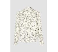 Satinierte Viskosebluse mit All-over-Print 44 creme 2166026.02A3.44