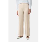 Satinierte Wide-Leg-Hose mit Elastikbund beige 46