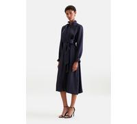 Satiniertes Kleid mit Schluppe und Bindeband aus Acetat Blau 44 (60.854598-0018-44)