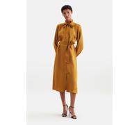 Satiniertes Kleid mit Schluppe und Bindeband aus Acetat Gelb 36 (60.854598-0064-36)