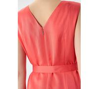 Satiniertes Leinenmix-Kleid in Midilänge pink 44