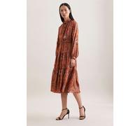 Satiniertes Rüschenkleid mit Stufen Orange 48 (60.851520-0066-48)