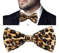 SATINIOR 2 Packungen Irland Party Fliegen Männer Klassisch Einstellbare Plaid Leopard Krawatte (Leoparden Muster)