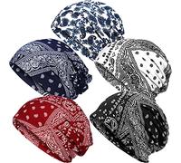 SATINIOR 5 Stück Damen Slouchy Beanie Mütze Baggy Totenkopf Schlafmütze Turban Kopfbedeckung, Mehrfarbig