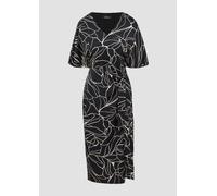 Satinkleid in Wickeloptik mit V-Ausschnitt 36 schwarz 2165828.99A3.36