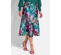 Schlupfrock GOLDNER "Eleganter A-Linienrock, floraler Print", Damen, Gr. 42, grün (smaragd, gemustert), Obermaterial: 100% Polyester PES., normal, Röcke, Florales Muster (98236526-42) smaragd, gemuste