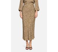 Satinrock mit Leoprint Beige/Khaki 46