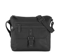 Sattlers & Co. Umhängetasche The Changee Usti | schicke Umhängetsche aus echtem Leder für Damen | größenverstellbarer Schulterriemen | 4 Außentaschen und 2 Innenfächer (black)