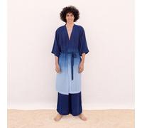 SATYA - JAYA-UNIQUE Serie - Damen - Kimono aus Ecovero, handgefärbt in Tie-Dye oder Farbverlauf in Bali lightindigo ONE SIZE