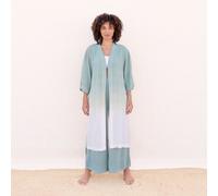 SATYA - JAYA-UNIQUE Serie - Damen - Kimono aus Ecovero, handgefärbt in Tie-Dye oder Farbverlauf in Bali mint ONE SIZE
