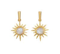 Satya Jewelry Ohrringe North Star Moonstone Starburst, vergoldet