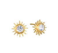 Satya Jewelry Ohrstecker Light Seeker White Topaz Starburst Stud, vergoldet