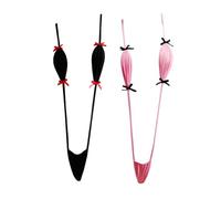 Satz von 2 Damen Sling Shots Bikini V-Ausschnitt Extreme Micro Monokini Badeanzug EIN Stück Bademode Dessous (DE/NL/SE/PL, Alphanumerisch, Einheitsgröße, Regular, Regular, Schwarz Rosa)