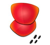 Saucer Premium-Ersatzgläser für Oakley Frogskins Range OO9284 | Frogskins Range Low Bridge Fit OO9284A Sonnenbrille, Feuerrot, polarisiert, Einheitsgröße