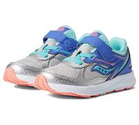 Saucony Cohesion 14 Alternative Closure Jr Running Shoe, Silver/Periwinkle/Turq, 9 Wide US Unisex Little_Kid